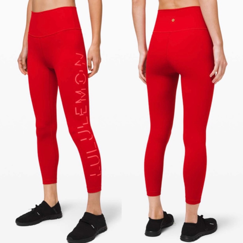 Lululemon Wunder Under Lunar NY Dark Red Leggings
